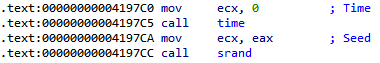 IDA: srand seeded with time(0) at the start of the encryptor
