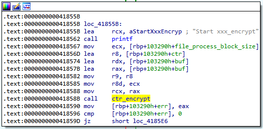IDA: ctr_encrypt encrypting the file block by block