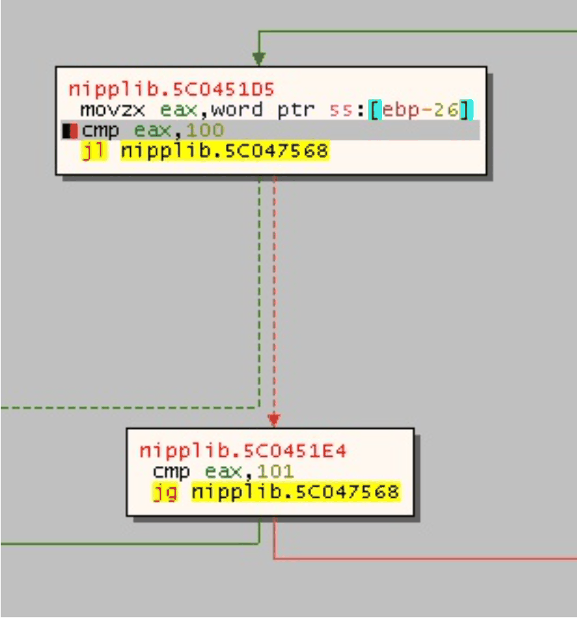 The version-number check on the server's reply