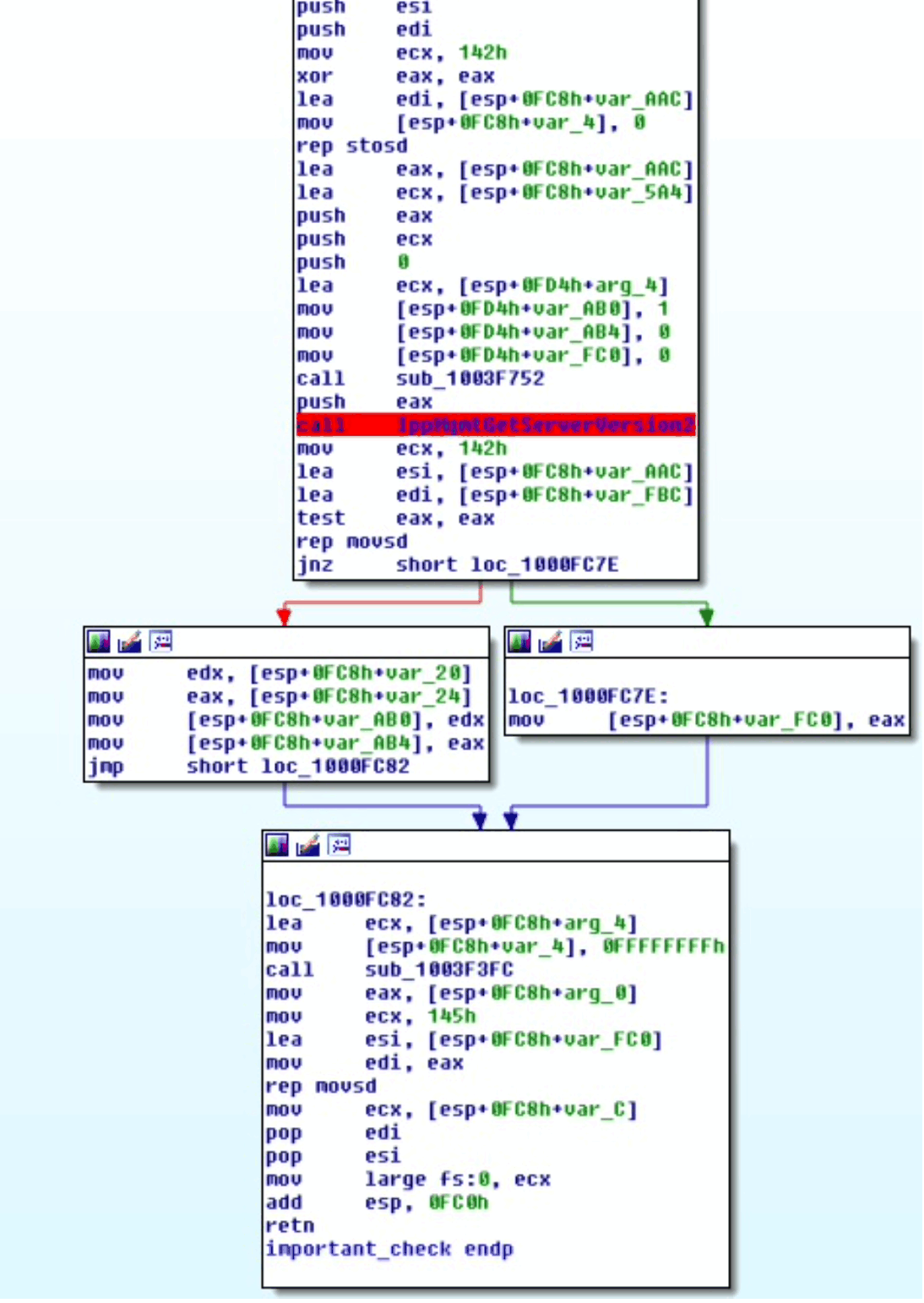 important_check forwarding to IppMgmtGetServerVersion2