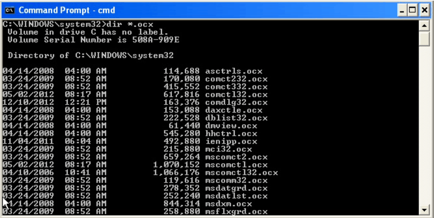 The iPrint files installed under system32