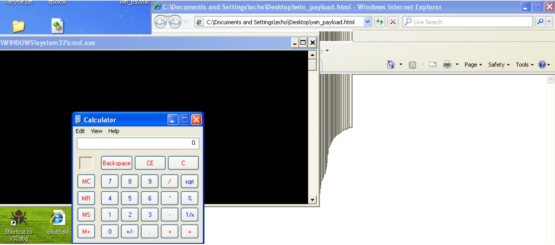 calc.exe spawned by the iPrint ActiveX controller